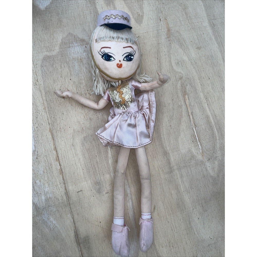 Vintage Holiday Fair Majorette Doll Made In Japan 14" 1965 Pink & Gold Outfit